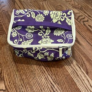 Clinique purple makeup bag with matching mirror